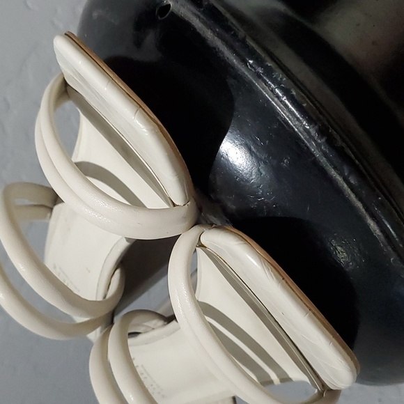 OASIS SOCIETY CREAM IVORY SANDAL STRAP HEELS CHUNKY ANIMAL PRINT PATTERN… - Picture 9 of 12